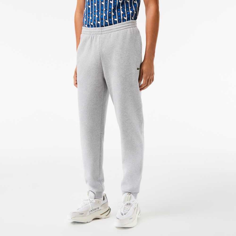 Grey Chine Lacoste Tapered Fit Fleece Trackpants | JINQRG-430