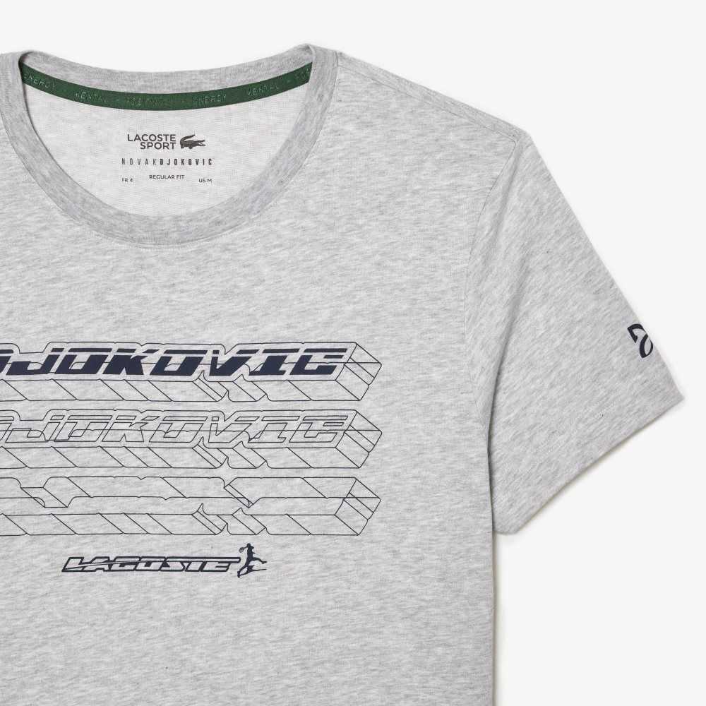 Grey Chine Lacoste Tennis x Novak Djokovic Regular Fit T-shirt and Cap Pack | AWRHQZ-657