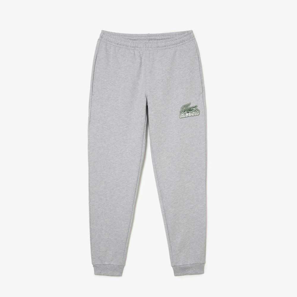 Grey Chine Lacoste Unbrushed Fleece Track Pants | MOVHIS-836