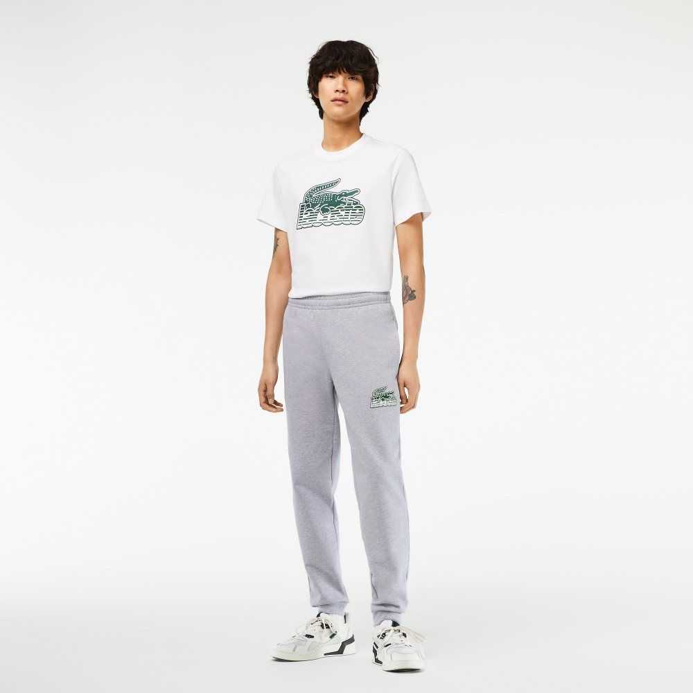 Grey Chine Lacoste Unbrushed Fleece Track Pants | MOVHIS-836