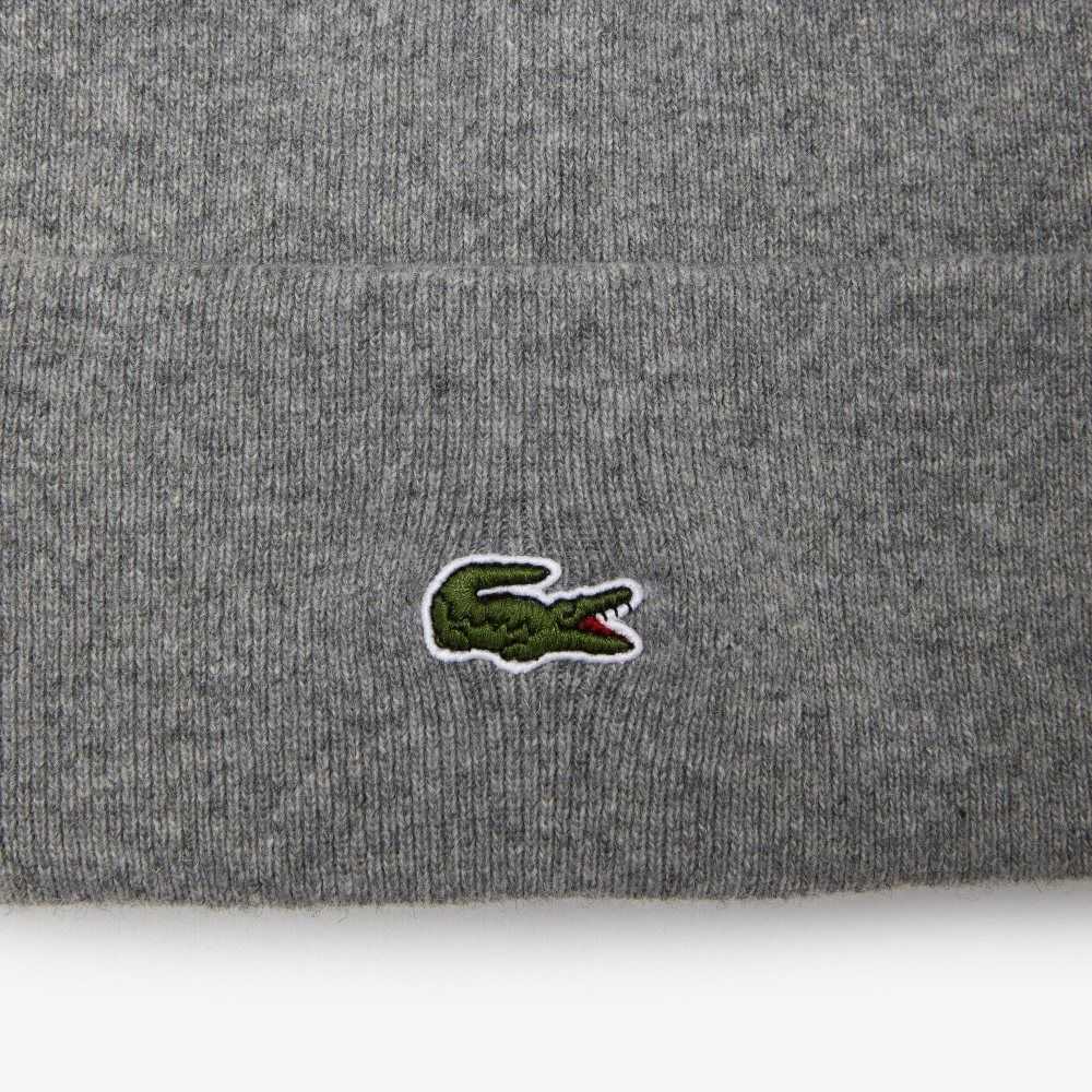 Grey Chine Lacoste Wool Beanie | PTHOAJ-950