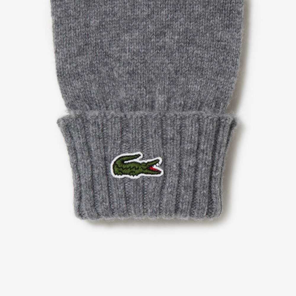 Grey Chine Lacoste Wool Jersey Gloves | XKGPCN-057