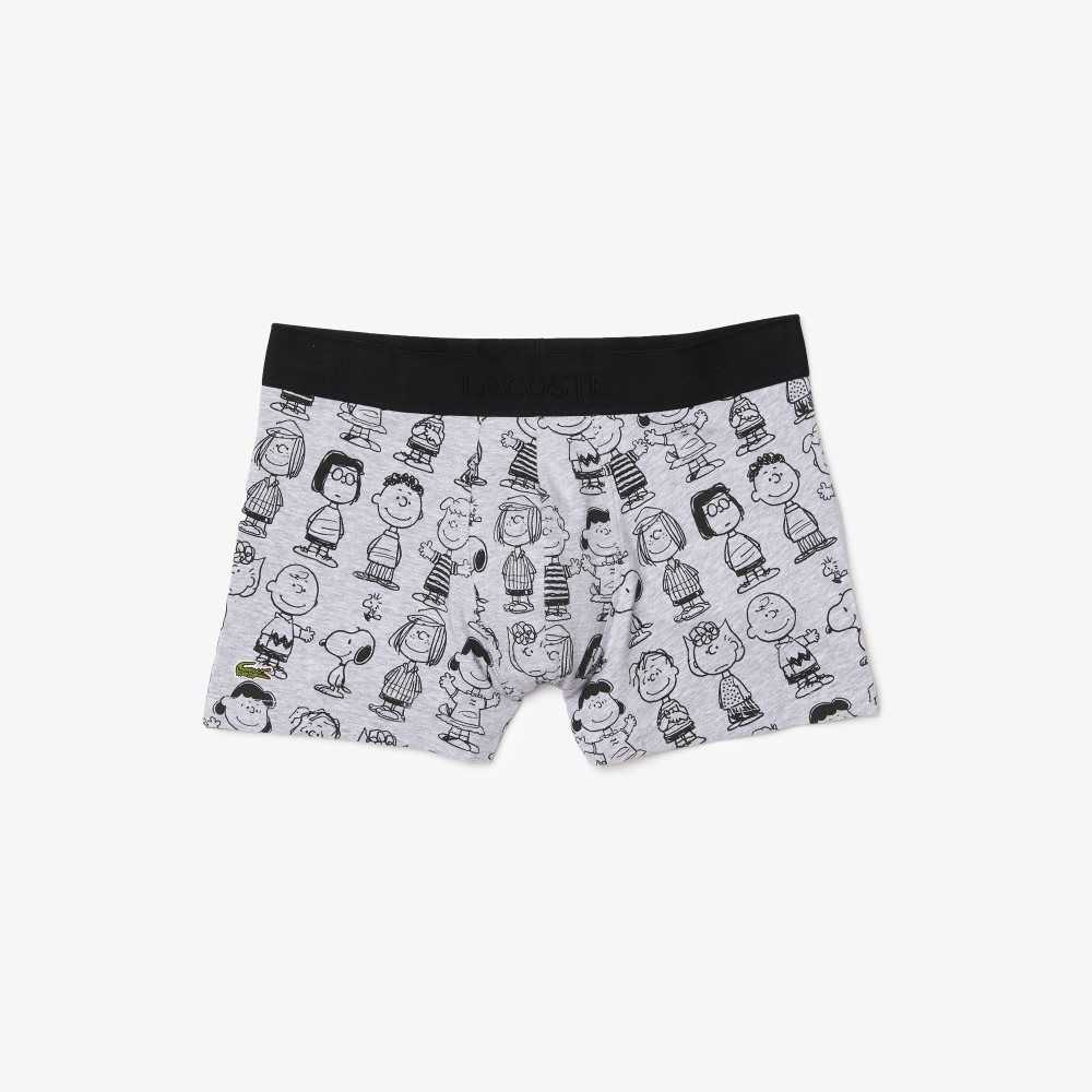 Grey Chine Lacoste x Peanuts Long Organic Cotton Boxer Briefs | KQLDJT-376