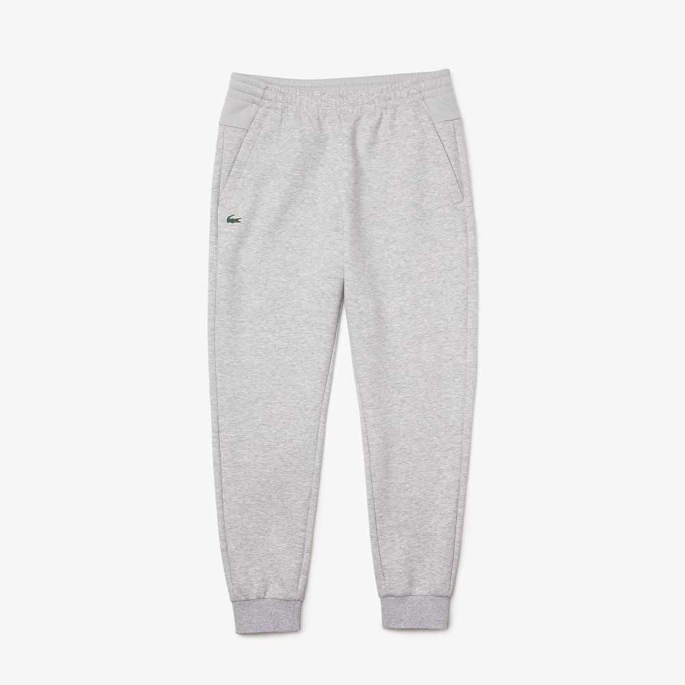 Grey Chine / Light Grey Lacoste Mesh Panels Trackpants | BUNOEZ-346