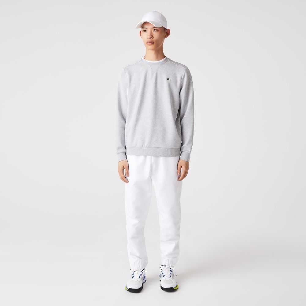 Grey Chine / Light Grey Lacoste SPORT Mesh Panels Sweatshirt | ABNMSV-062