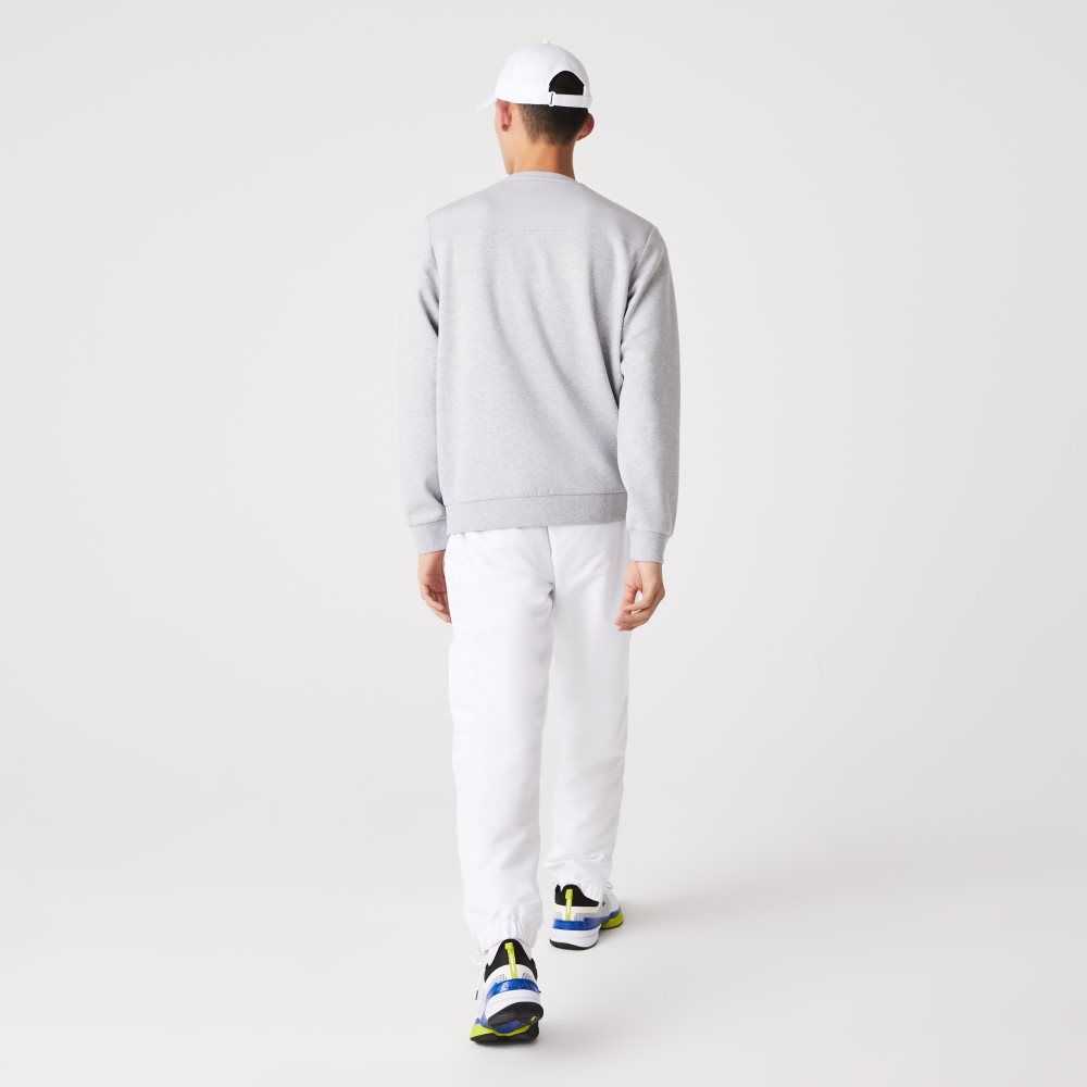 Grey Chine / Light Grey Lacoste SPORT Mesh Panels Sweatshirt | ABNMSV-062