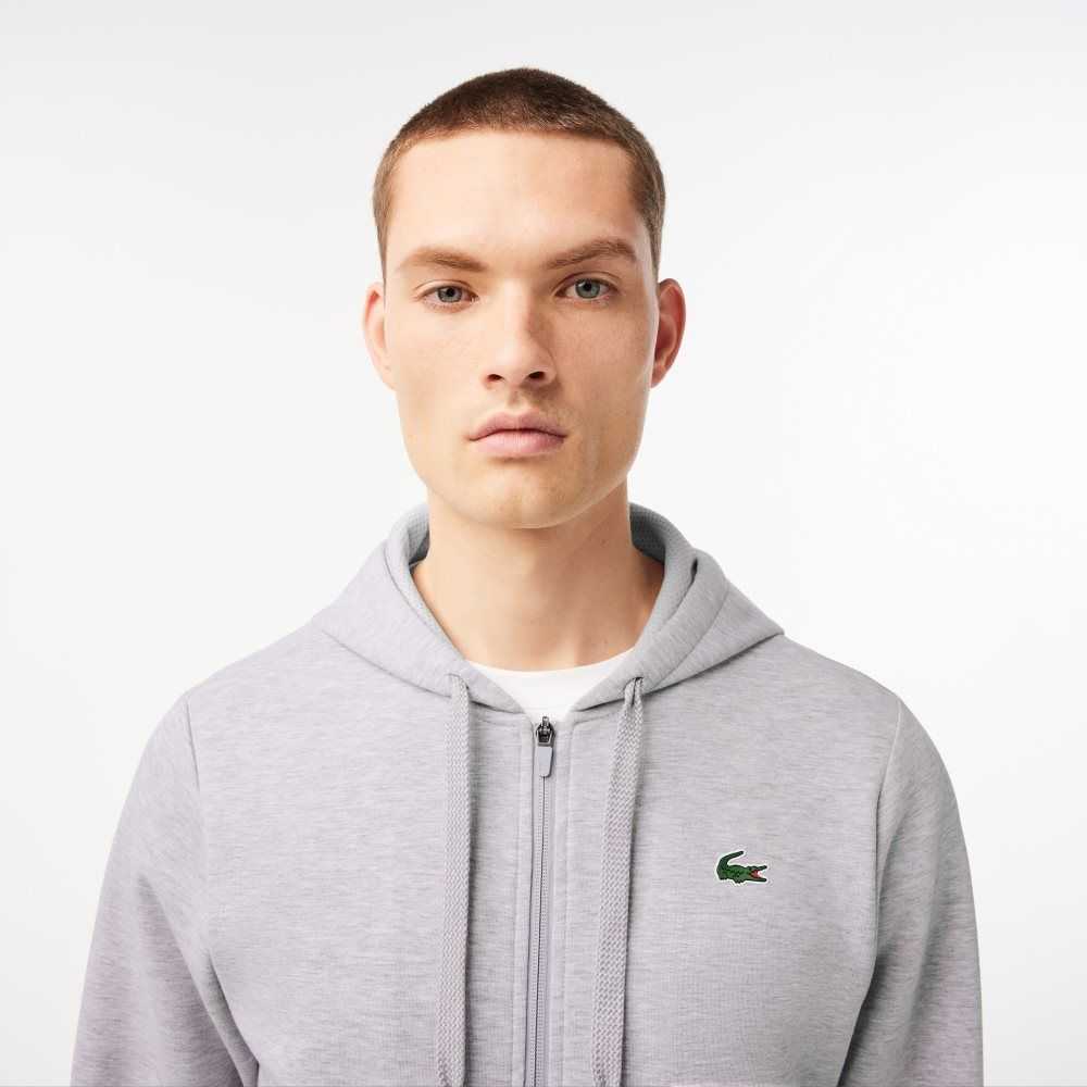 Grey Chine / Light Grey Lacoste SPORT Mesh Panels Hoodie | AYEGKS-915