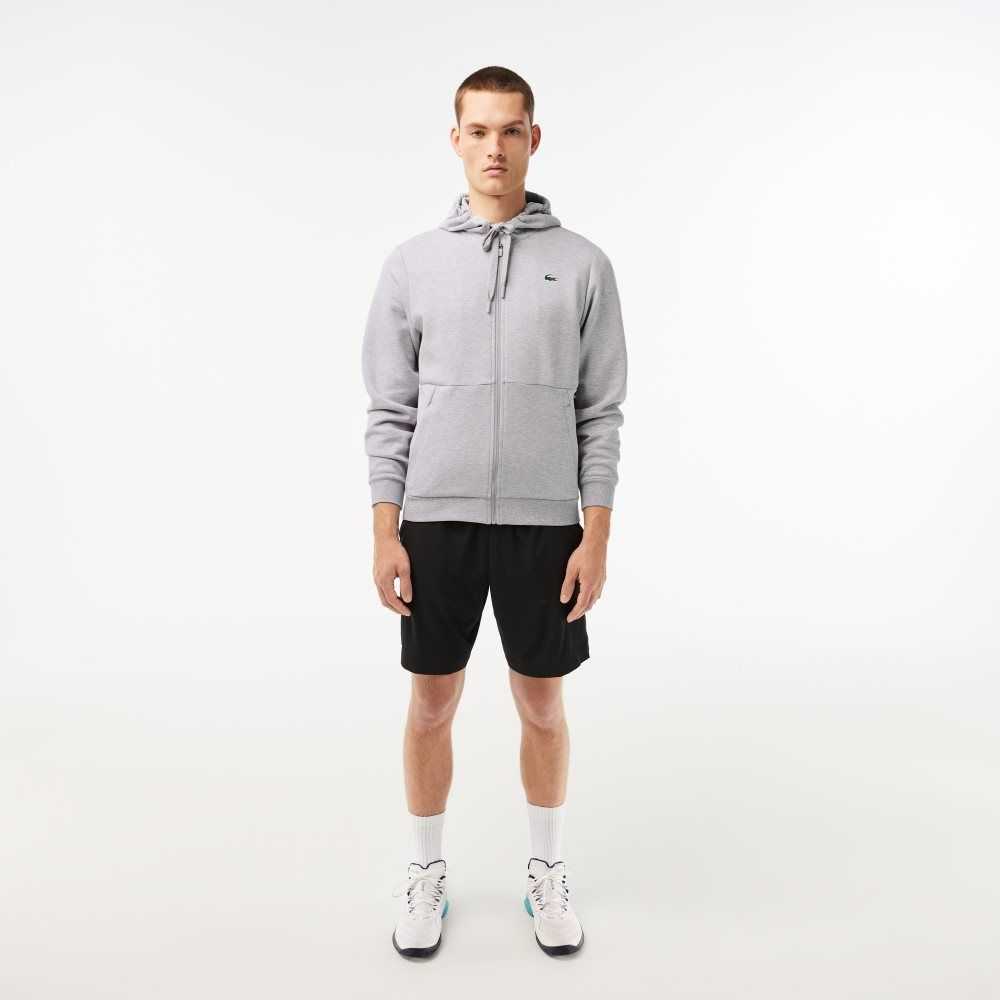 Grey Chine / Light Grey Lacoste SPORT Mesh Panels Hoodie | AYEGKS-915