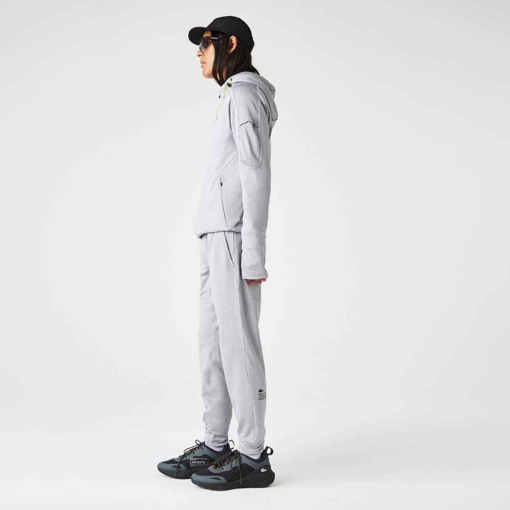 Grey Chine / Light Grey Lacoste SPORT Tapered Trackpants | WOPVZA-362