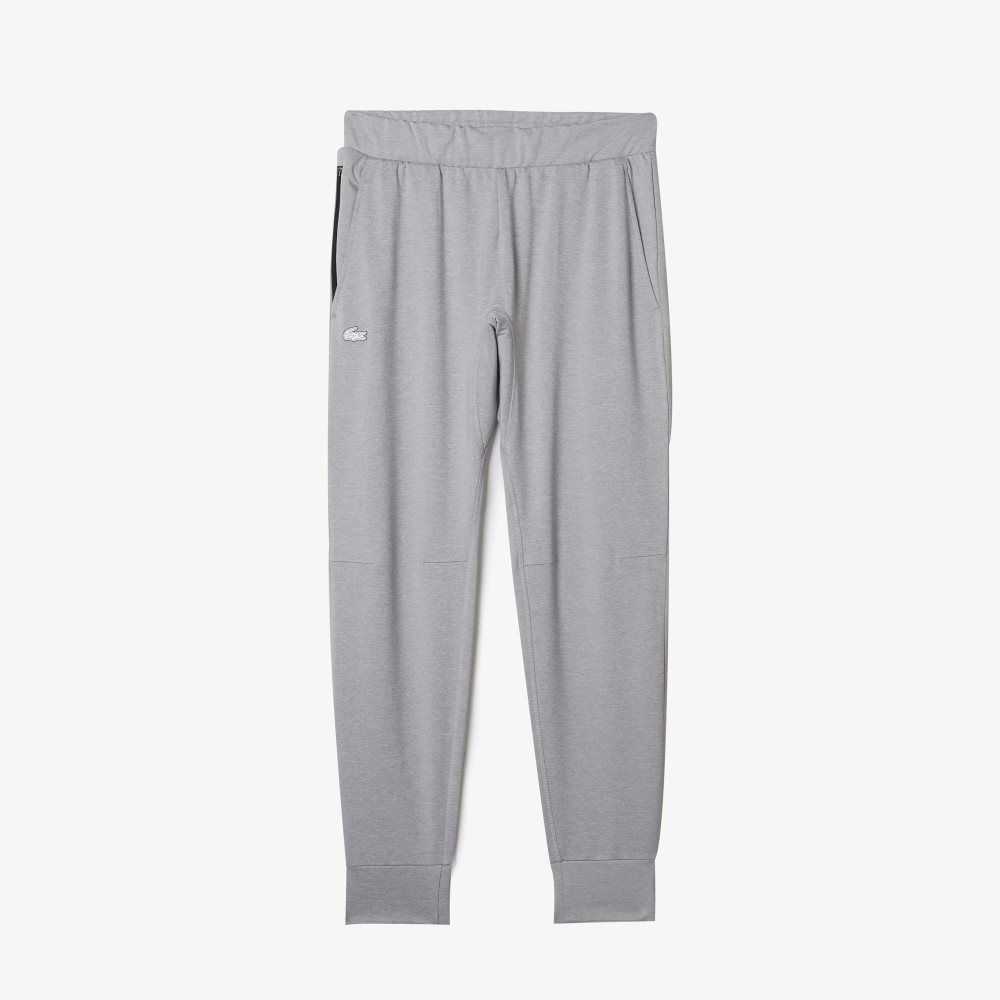 Grey Chine / Light Grey Lacoste SPORT Tapered Trackpants | WOPVZA-362