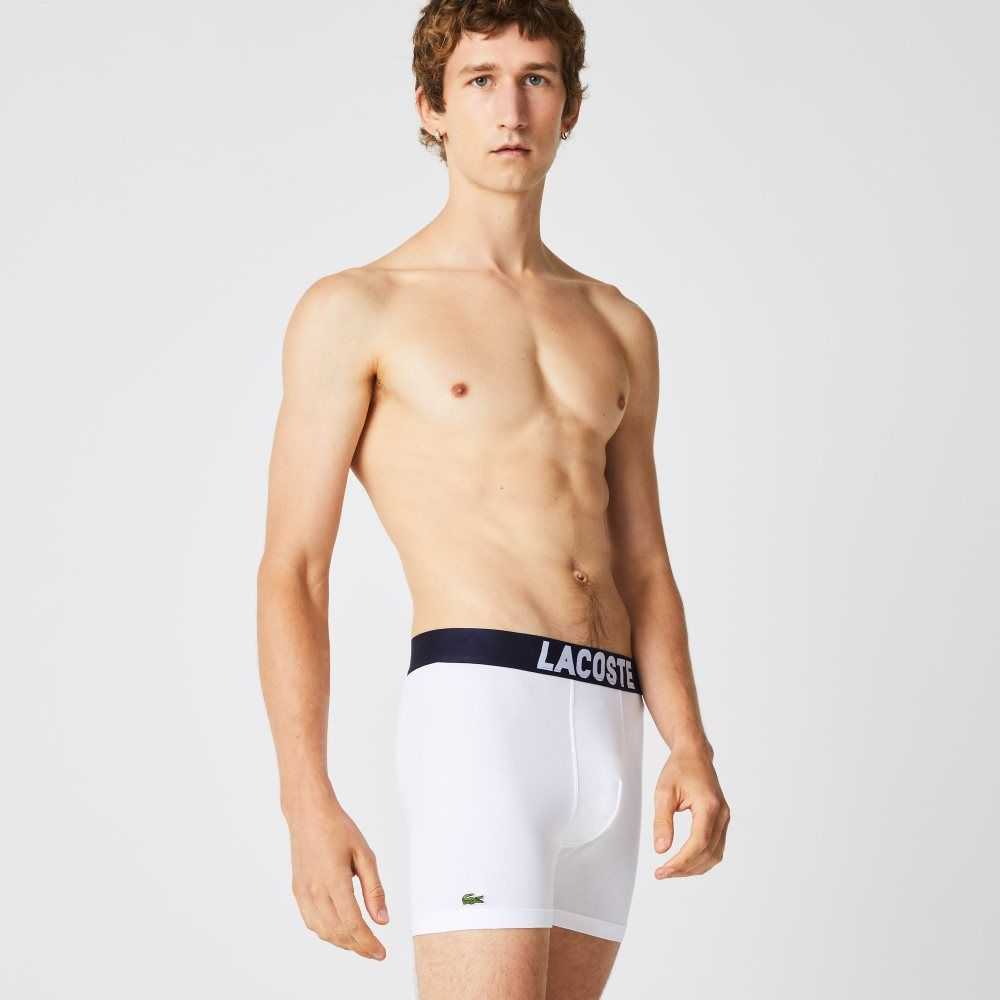 Grey Chine / Navy Blue / White Lacoste Nautical Print Boxer Brief 3-Pack | IRCDML-932