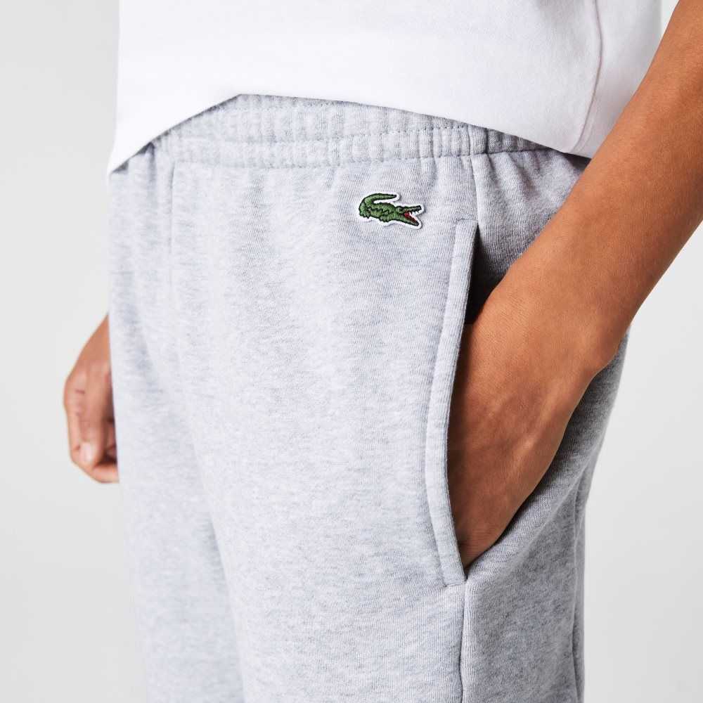 Grey Chine / White / Black Lacoste Branded Colorblock Fleece Jogging Pants | APKHFR-150