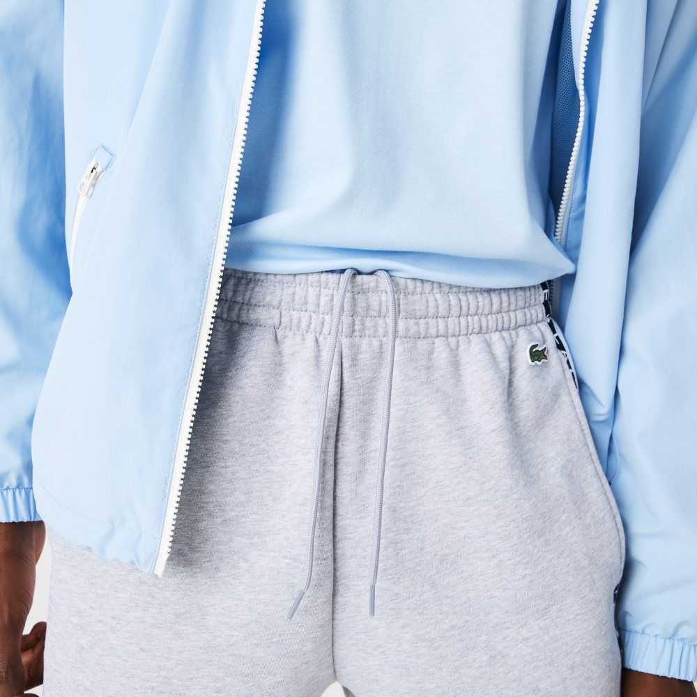 Grey Chine / White / Black Lacoste Fleece Bermuda Shorts | RFMESZ-346