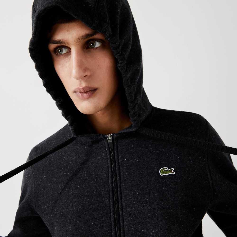 Grey Lacoste SPORT Lightweight Bi-material Hoodie | JUMEPY-980