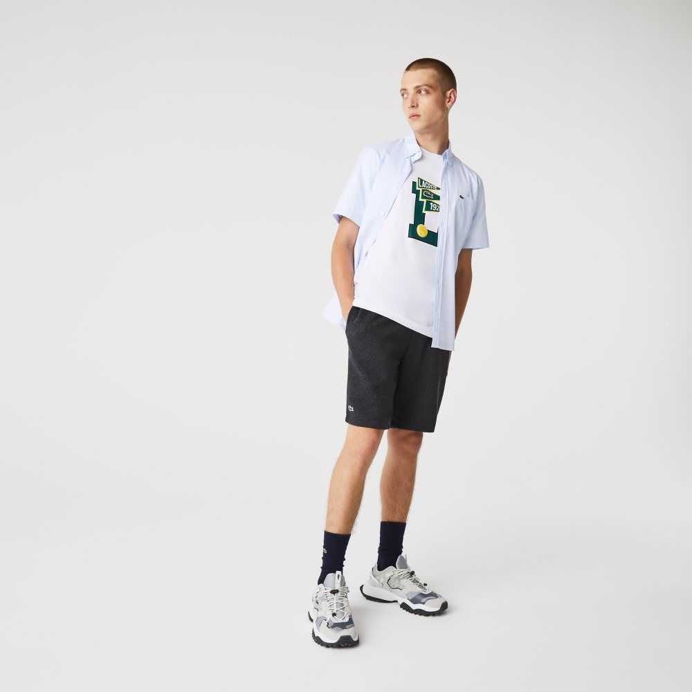 Grey Lacoste SPORT Tennis Fleece Shorts | HOSPAD-639