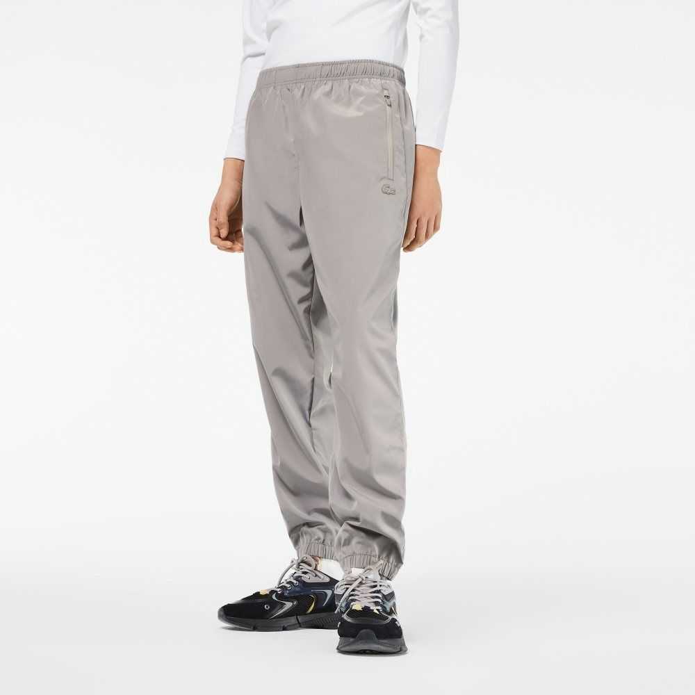 Grey Lacoste Track Pants with GPS Coordinates | WMDFSB-672