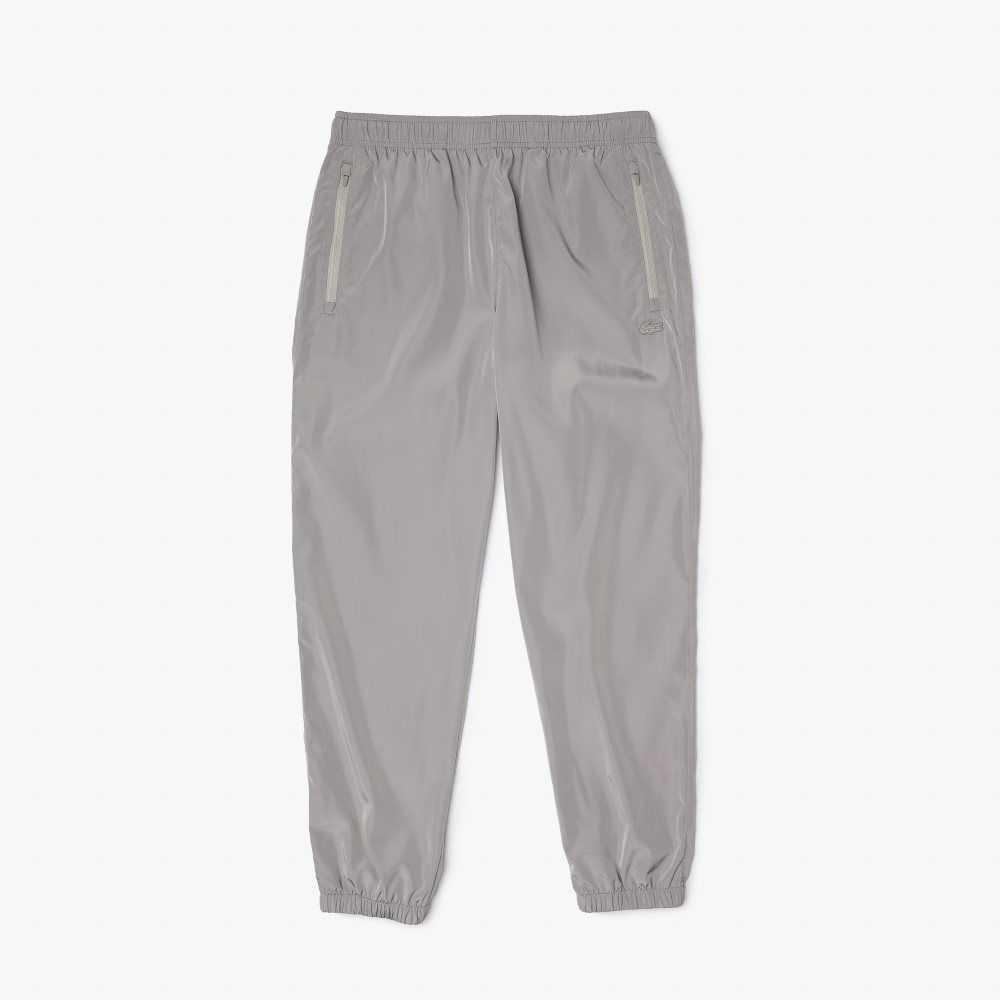 Grey Lacoste Track Pants with GPS Coordinates | WMDFSB-672