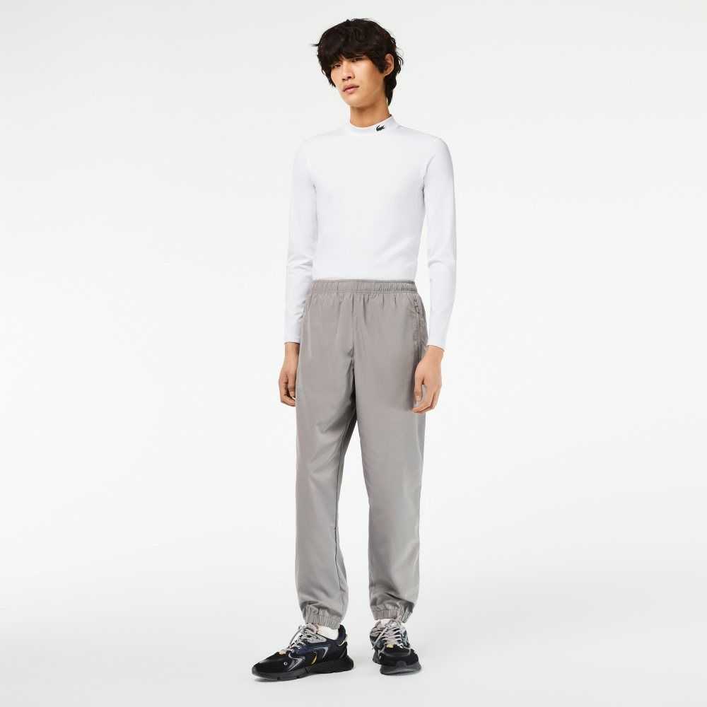 Grey Lacoste Track Pants with GPS Coordinates | WMDFSB-672