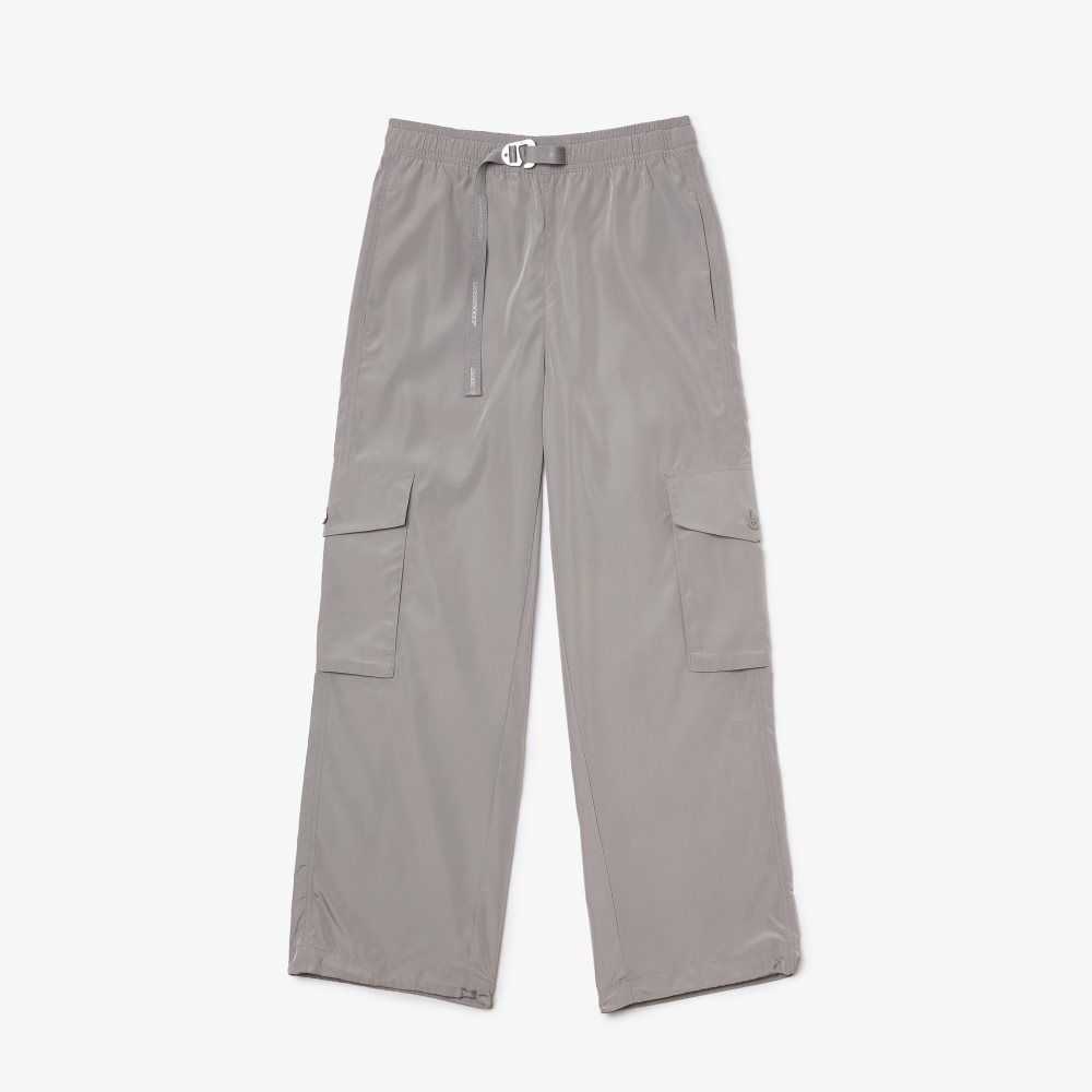 Grey Lacoste Wide Leg Cargo Pants | HTMUYP-583