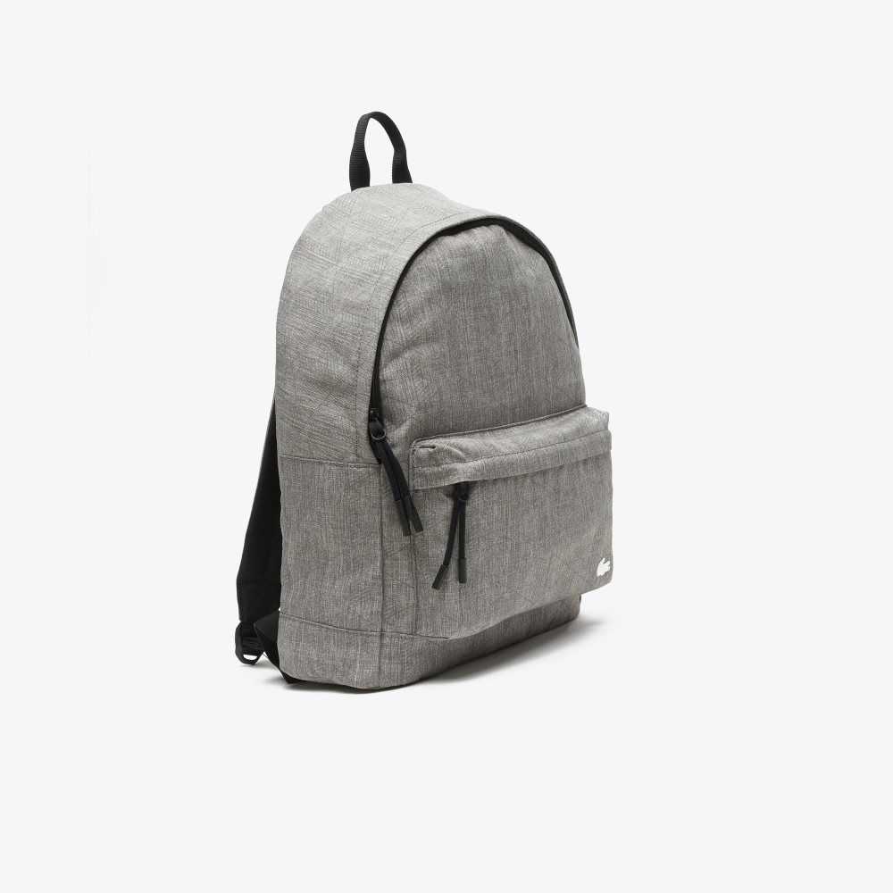 Gris Chine Monogramme Lacoste Reflective Monogram Print Backpack | KNIGRV-370