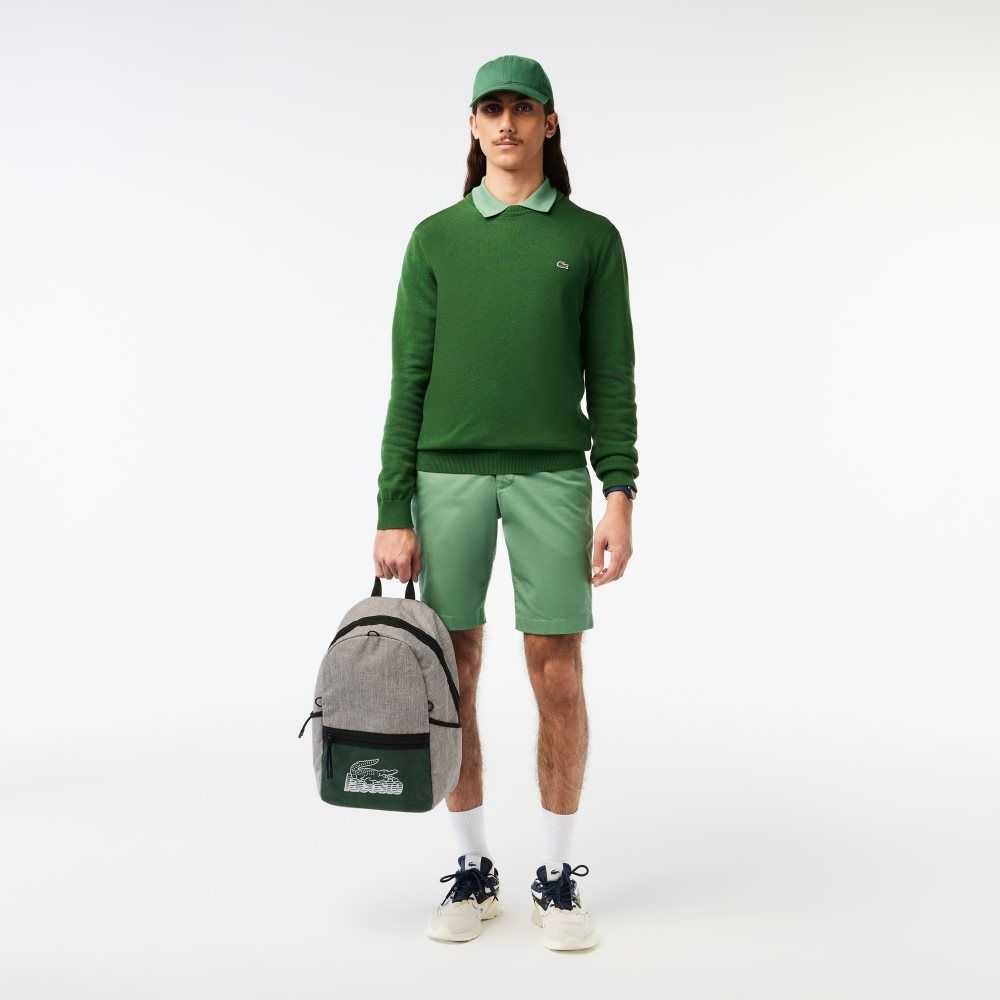 Gris Chine Vert 132 Noir Lacoste Neocroc Contrast Print Backpack | BPMUHJ-823