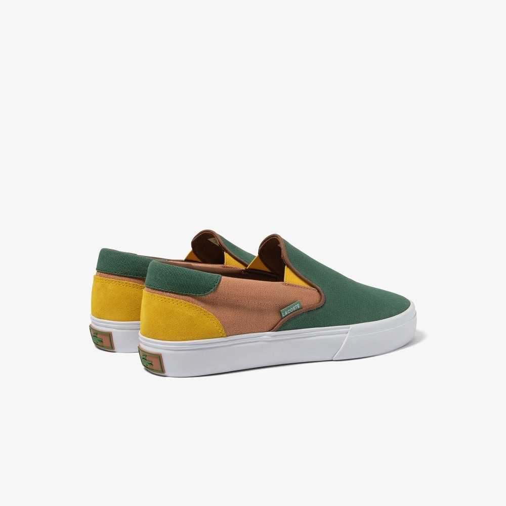 Grn/Tan Lacoste Jump Serve Colorblock Slip-On | OUSBHF-786