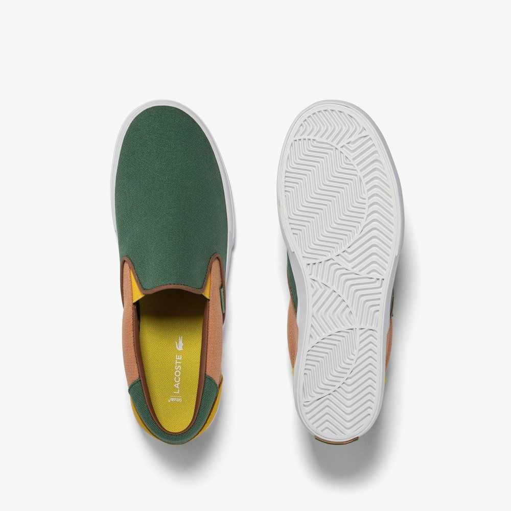 Grn/Tan Lacoste Jump Serve Colorblock Slip-On | OUSBHF-786