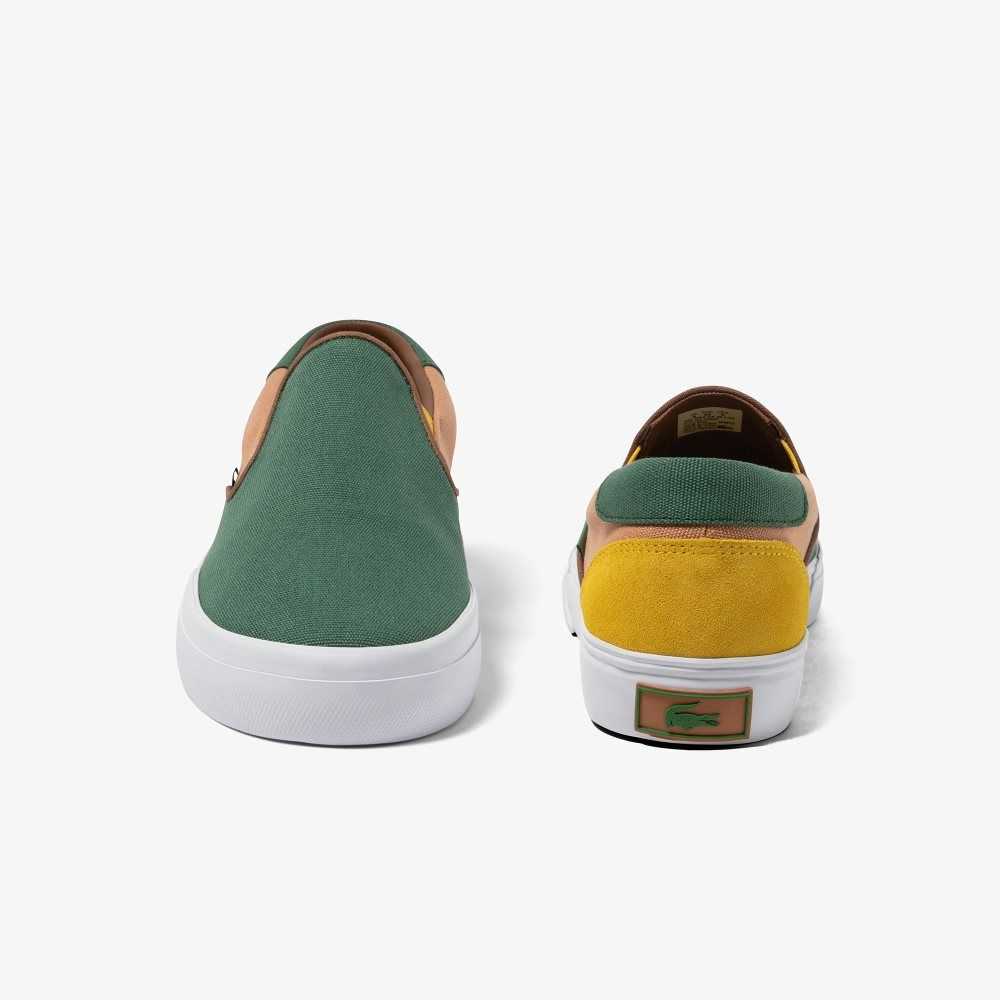 Grn/Tan Lacoste Jump Serve Colorblock Slip-On | OUSBHF-786