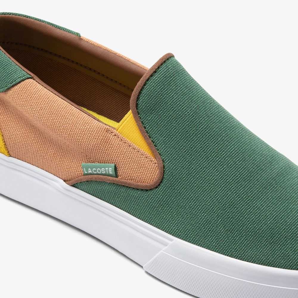 Grn/Tan Lacoste Jump Serve Colorblock Slip-On | OUSBHF-786