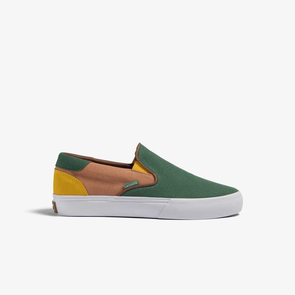 Grn/Tan Lacoste Jump Serve Colorblock Slip-On | OUSBHF-786