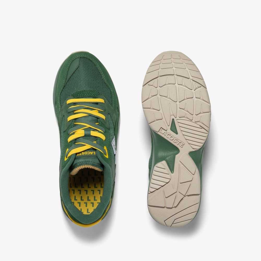 Grn/Ylw Lacoste Storm 96 Lo Leather Sneakers | DTJOIK-503