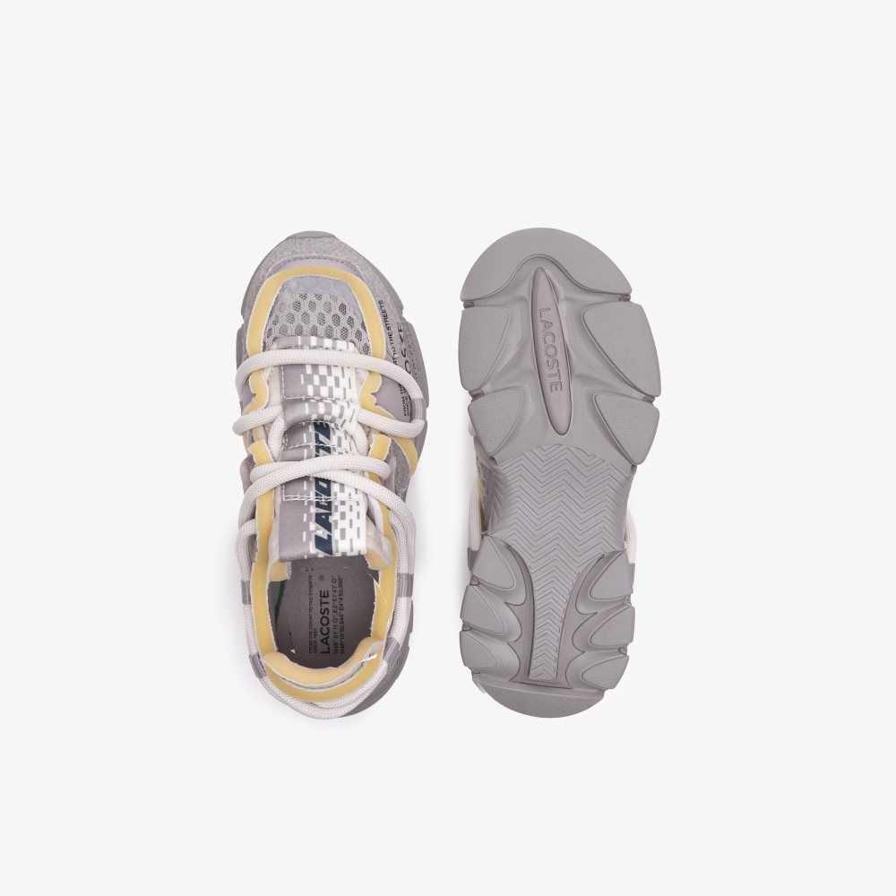 Gry/Off Wht Lacoste L003 Active Runway Sneakers | HWAKXB-782