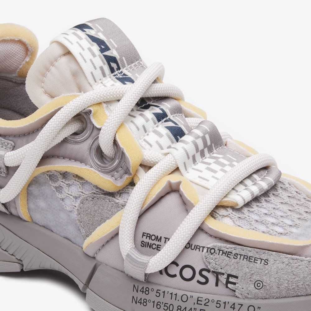 Gry/Off Wht Lacoste L003 Active Runway Sneakers | HWAKXB-782