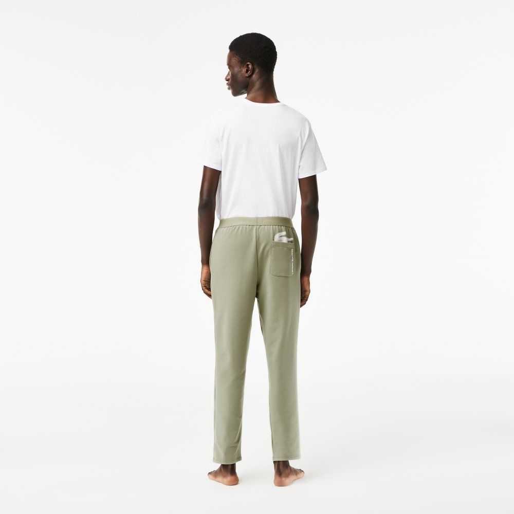 Khaki Green Lacoste Branded Leg Track Pants | JZDMLN-827