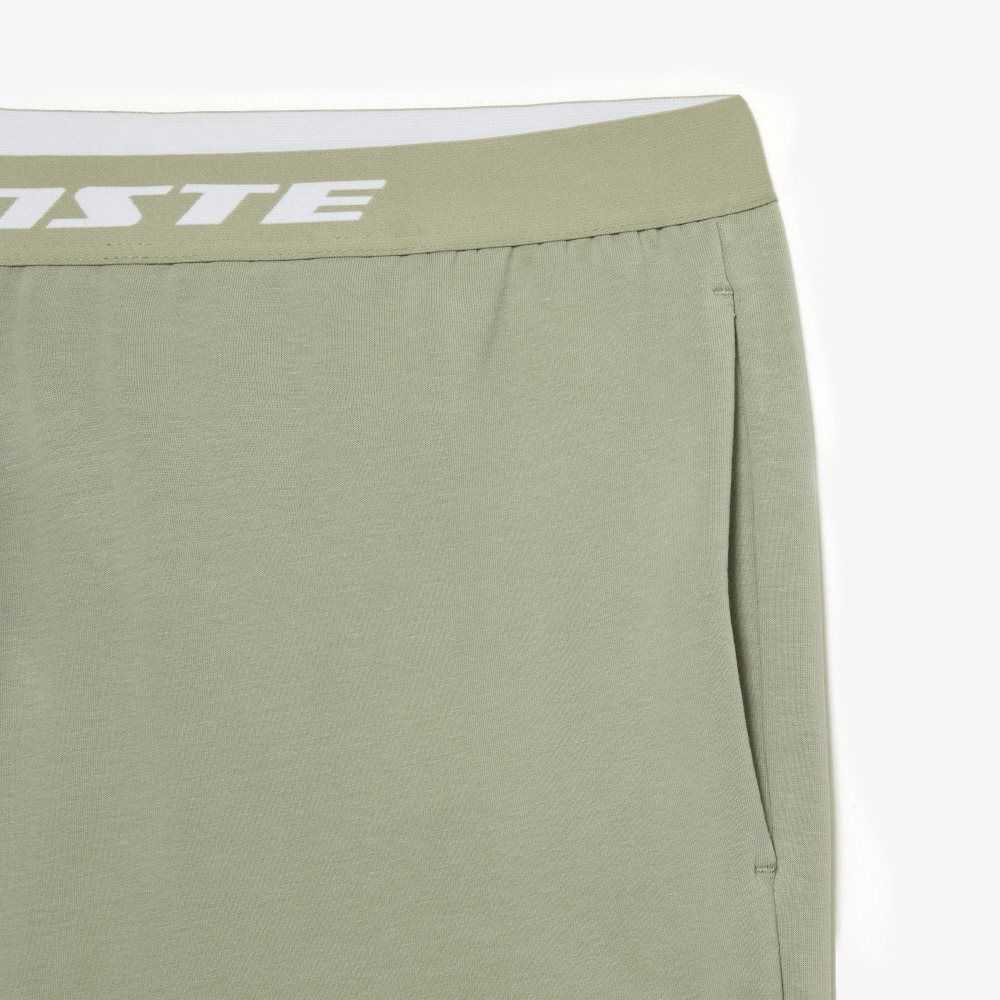 Khaki Green Lacoste Branded Leg Track Pants | JZDMLN-827