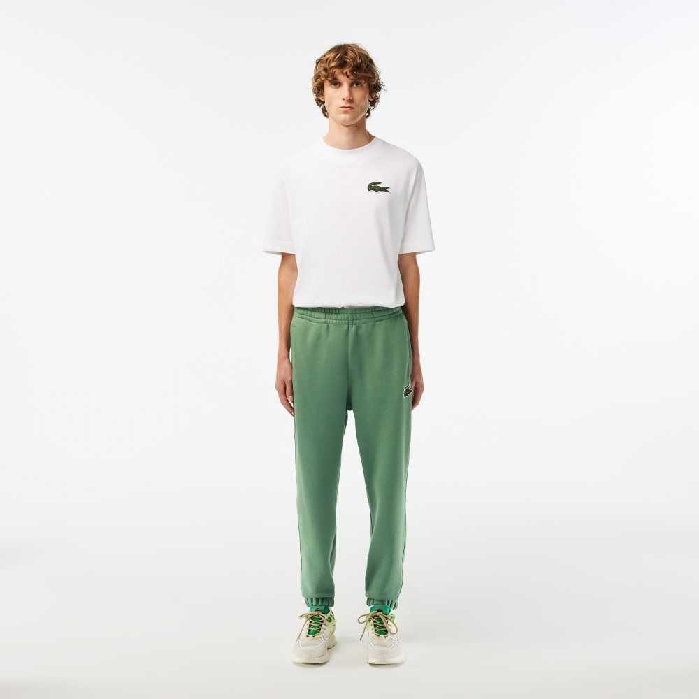 Khaki Green Lacoste Organic Cotton Fleece Trackpants | XICBKM-648