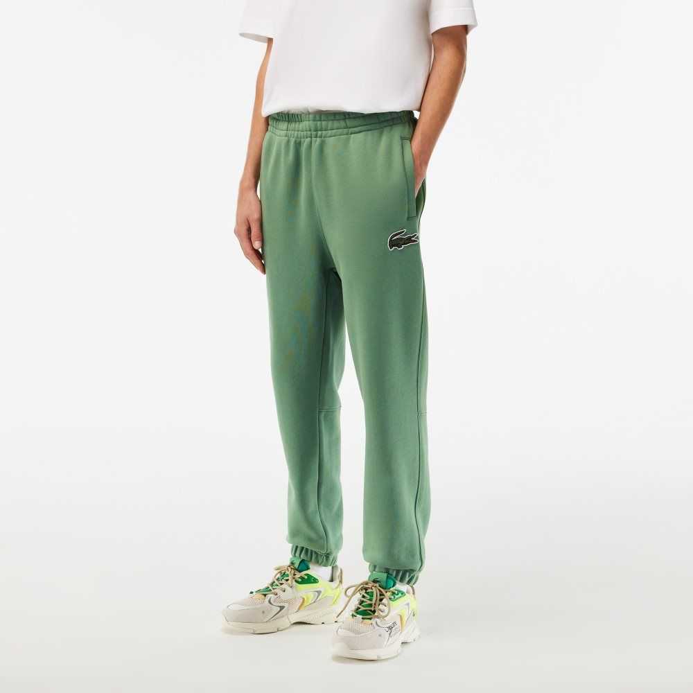 Khaki Green Lacoste Organic Cotton Fleece Trackpants | XICBKM-648