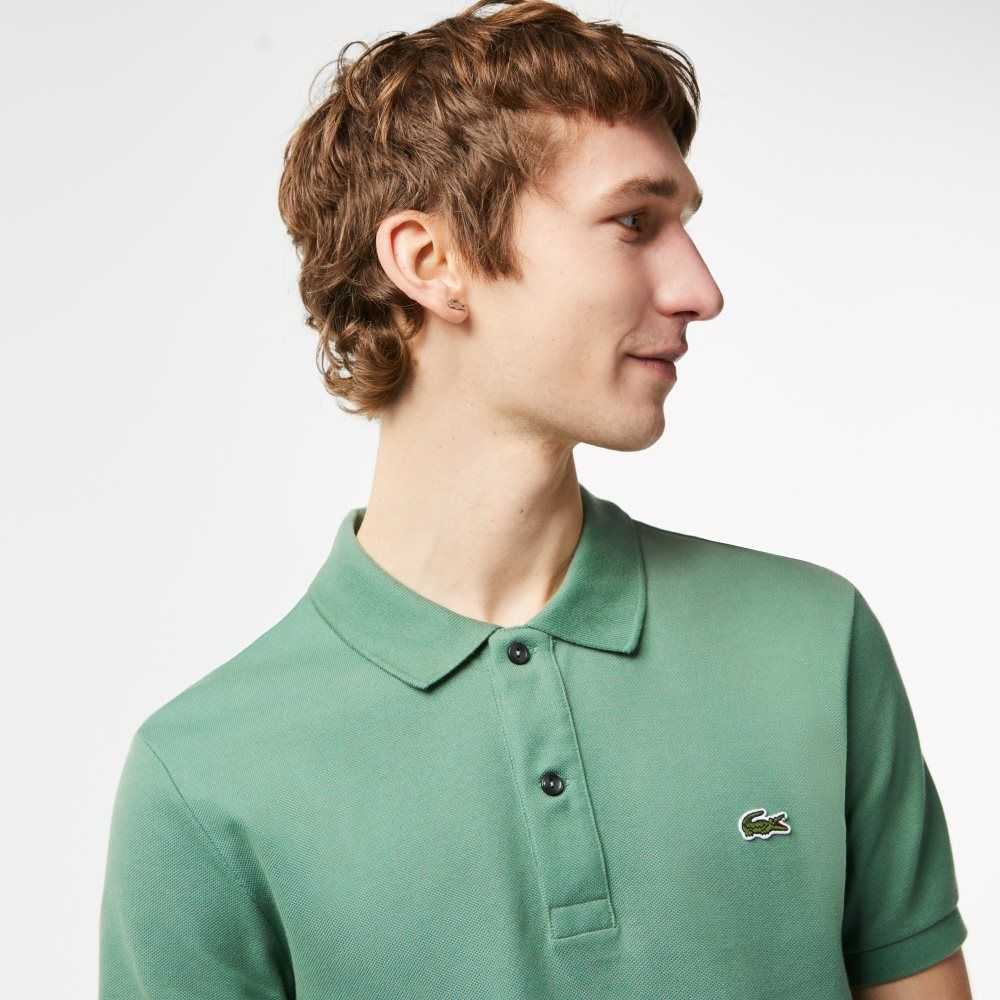 Khaki Green Lacoste Original L.12.12 Slim Fit Petit Pique Cotton Polo | JQUIHW-125