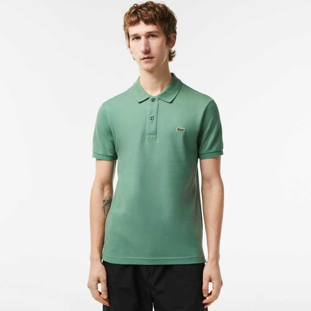 Khaki Green Lacoste Original L.12.12 Slim Fit Petit Pique Cotton Polo | JQUIHW-125