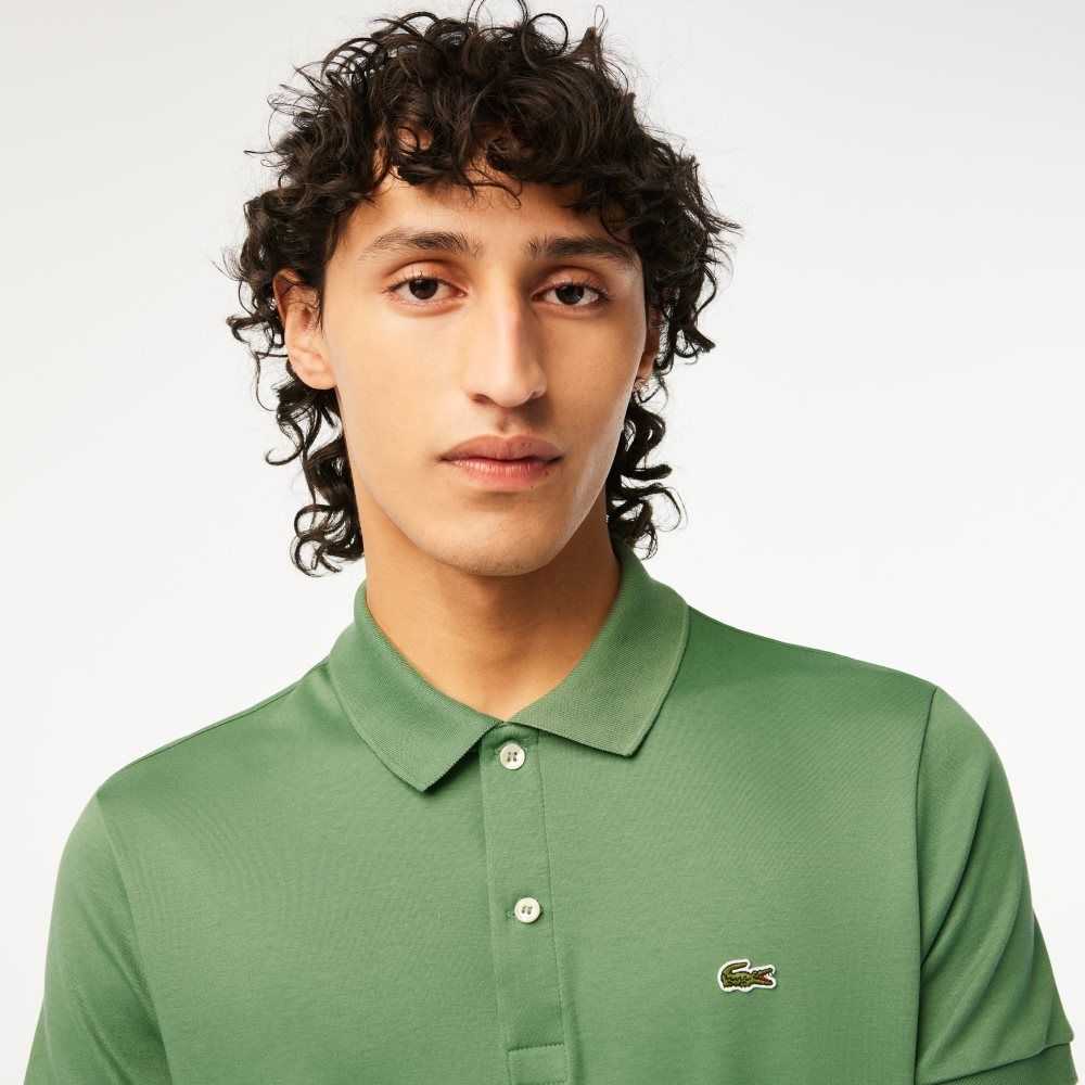 Khaki Green Lacoste Regular Fit Ultra Soft Cotton Jersey Polo | SEZCXO-895