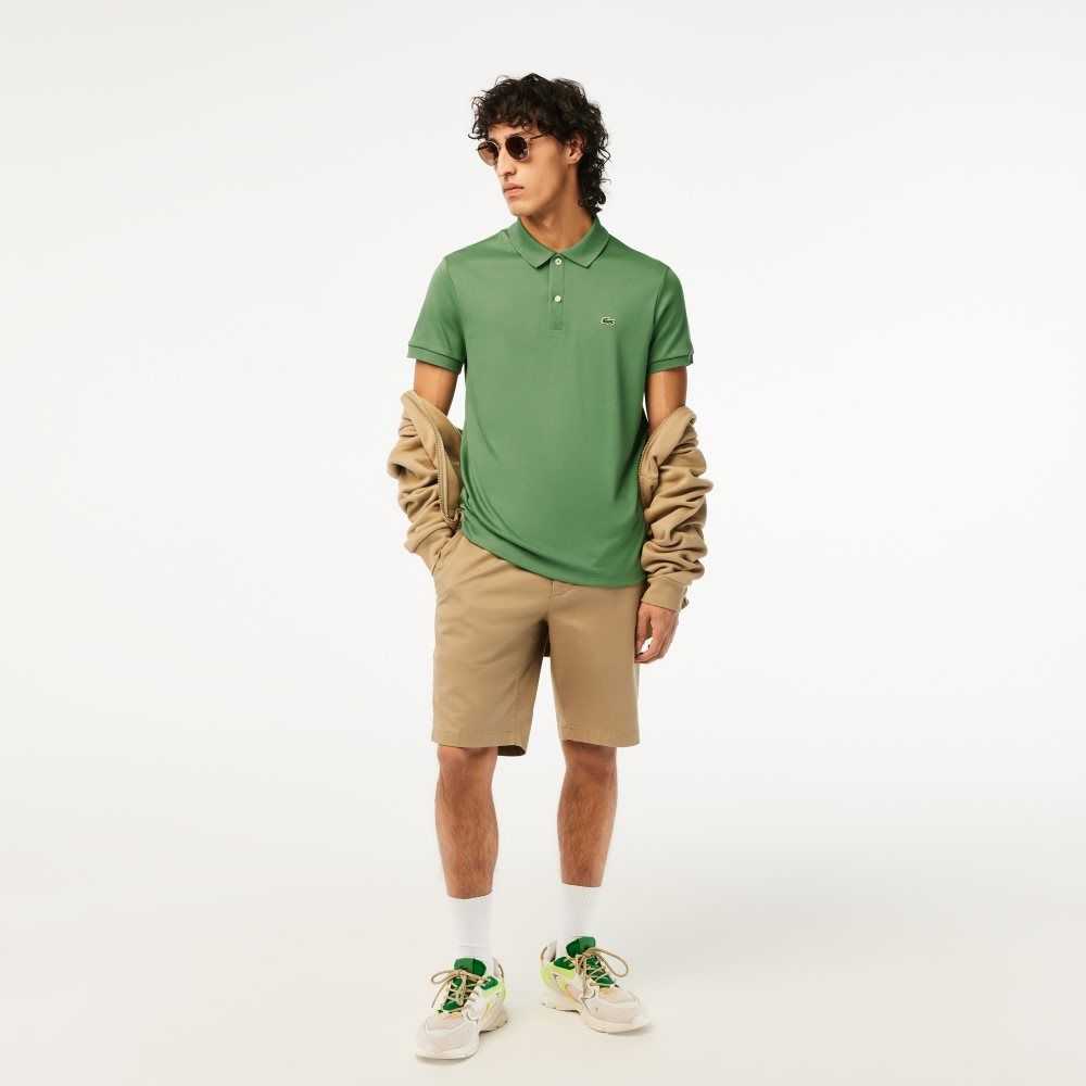 Khaki Green Lacoste Regular Fit Ultra Soft Cotton Jersey Polo | SEZCXO-895