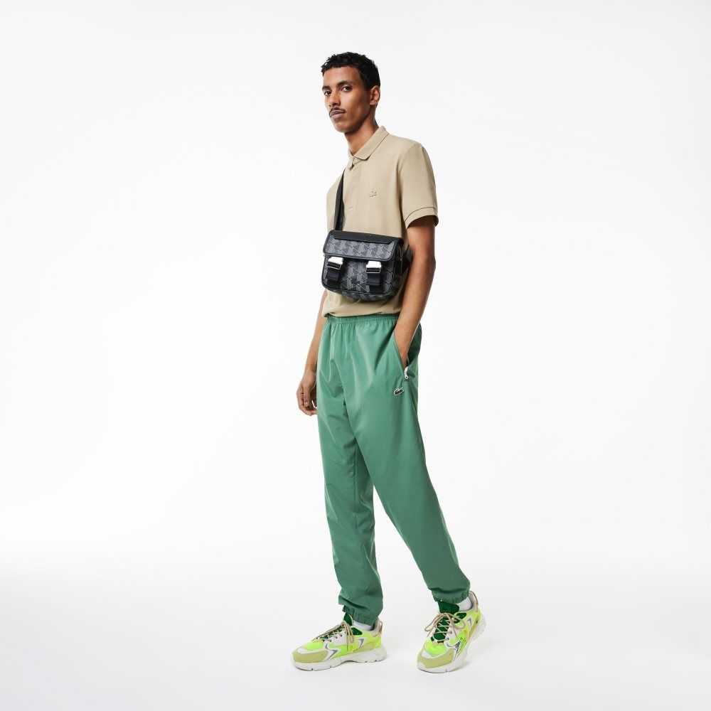 Khaki Green Lacoste Regular Fit Water-Repellent Trackpants | LOENFV-647