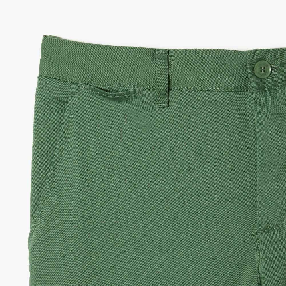 Khaki Green Lacoste Slim Fit Stretch Cotton Pants | XGFJWA-359