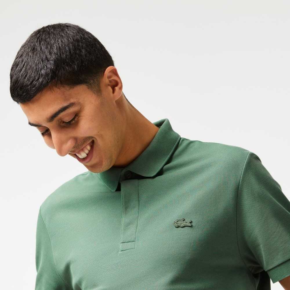 Khaki Green Lacoste Smart Paris Polo Stretch Cotton | AUFCDE-180