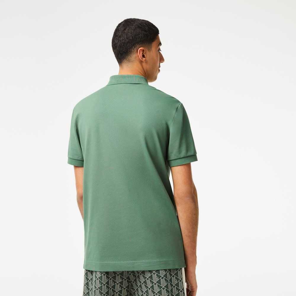 Khaki Green Lacoste Smart Paris Polo Stretch Cotton | AUFCDE-180