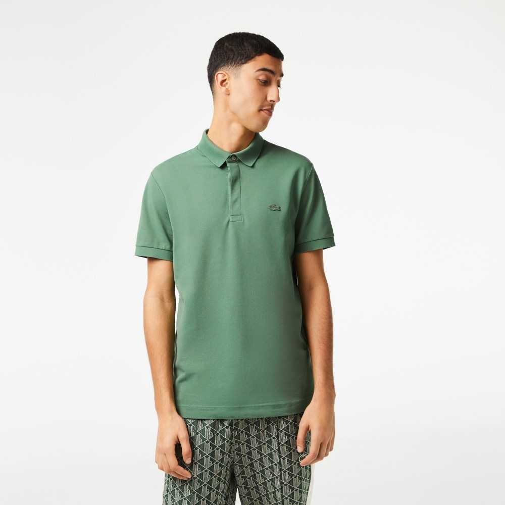 Khaki Green Lacoste Smart Paris Polo Stretch Cotton | AUFCDE-180