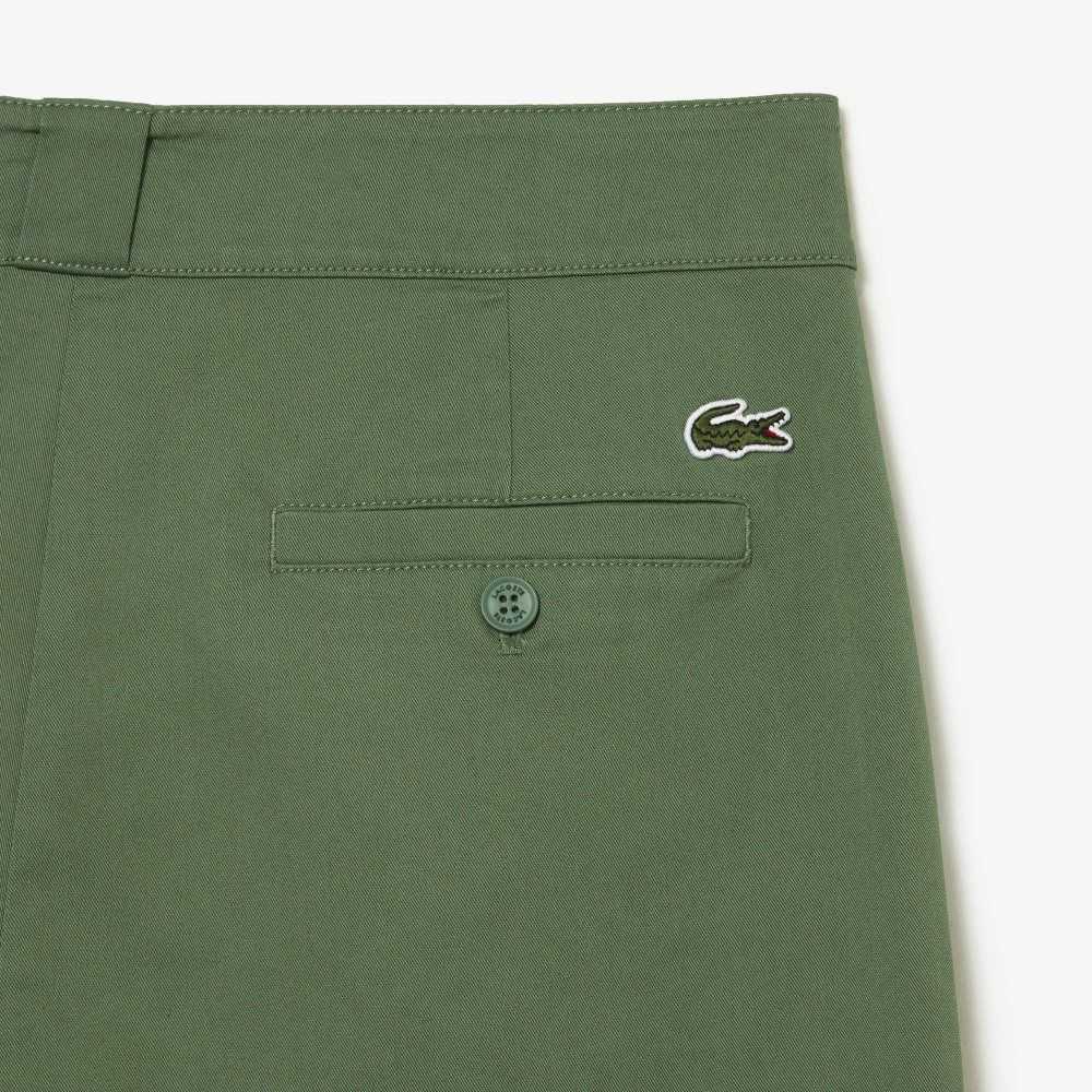 Khaki Green Lacoste Stretch Gabardine Pants | FLQSYA-139