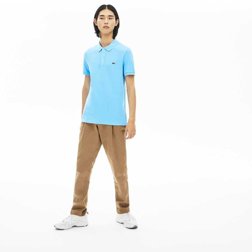 Light Blue Lacoste Original L.12.12 Slim Fit Petit Pique Cotton Polo | QKHYFA-841