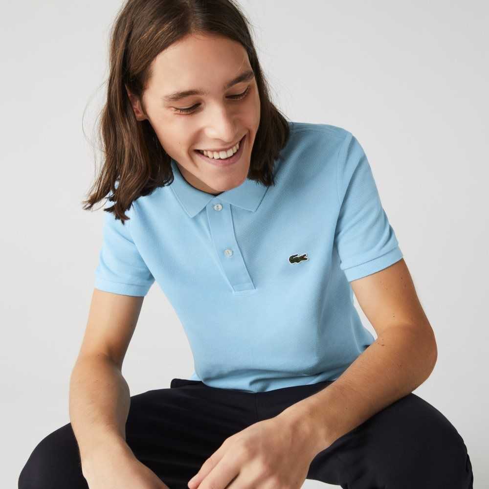 Light Blue Lacoste Original L.12.12 Slim Fit Petit Pique Cotton Polo | QKHYFA-841