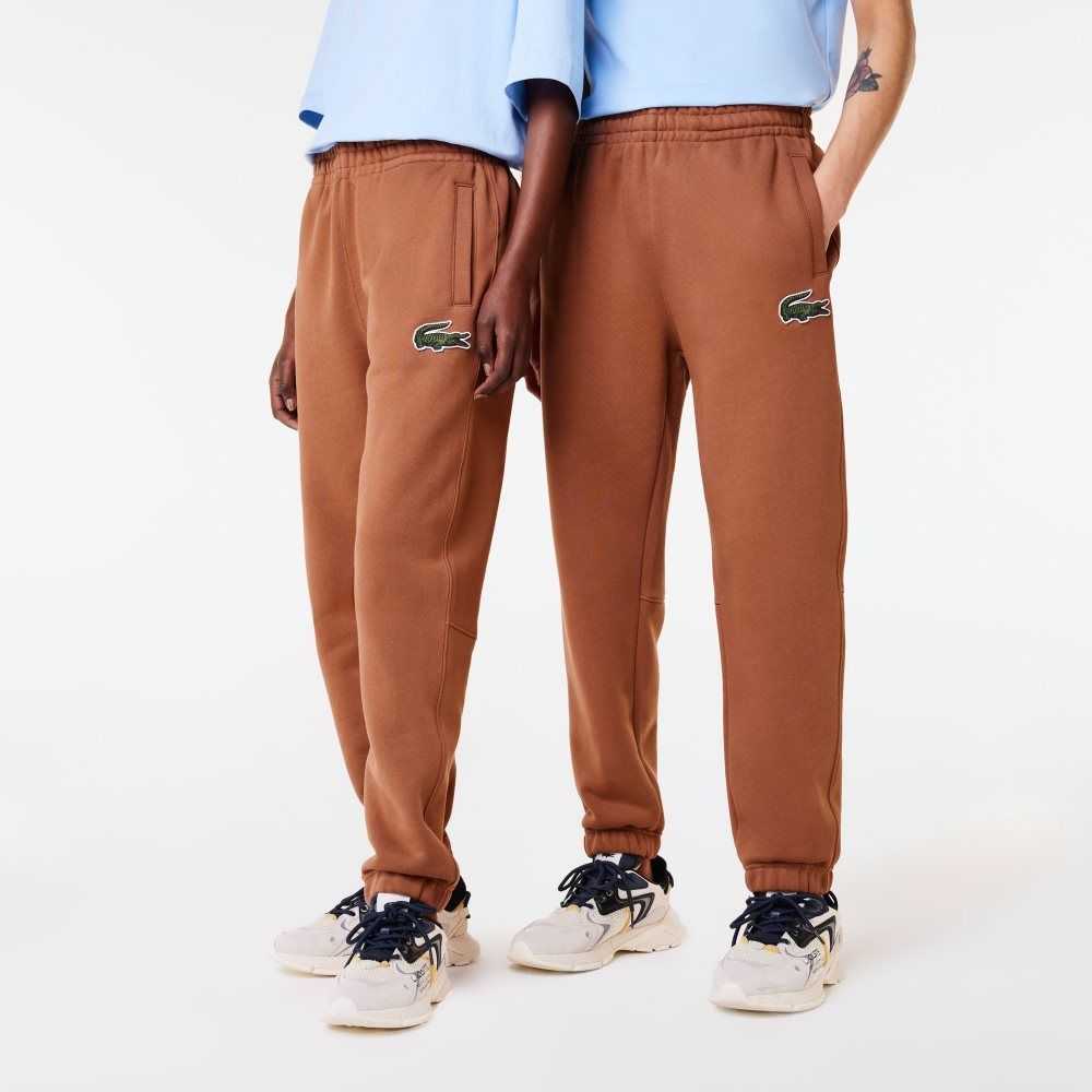 Light Brown Lacoste Organic Cotton Fleece Trackpants | XBOMDF-780